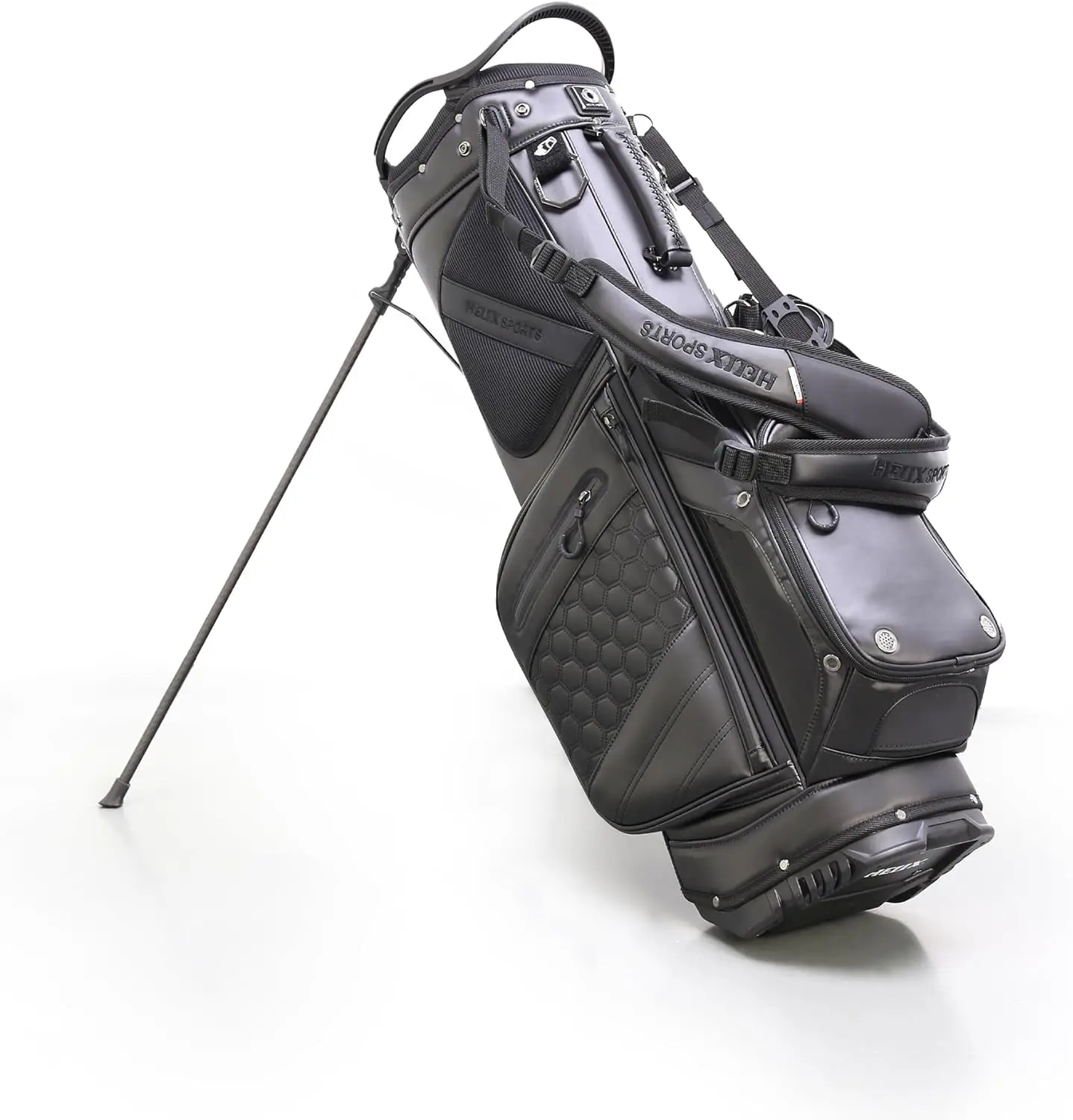 HELIX Lightweight 14 Way Full Length Dividers PU Leather Golf Stand Bag for Men Easy to Clean