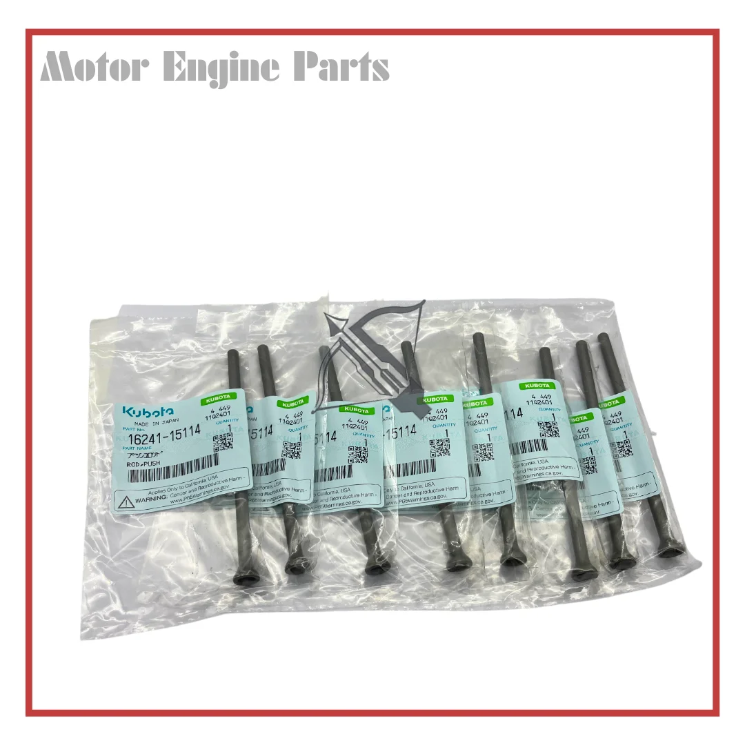 16241-151143 VALVE PUSH ROD V1505 Kubota Original Parts (8pcs/pack) 16241151143