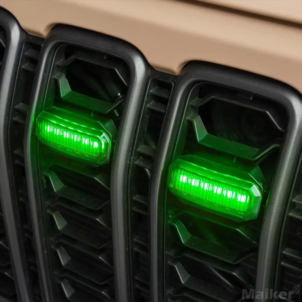 Lantsun JL2426 5pcs Grille Inserts RGB Light Grill Lamps for jeep for wrangler JL 2024-2026 Year
