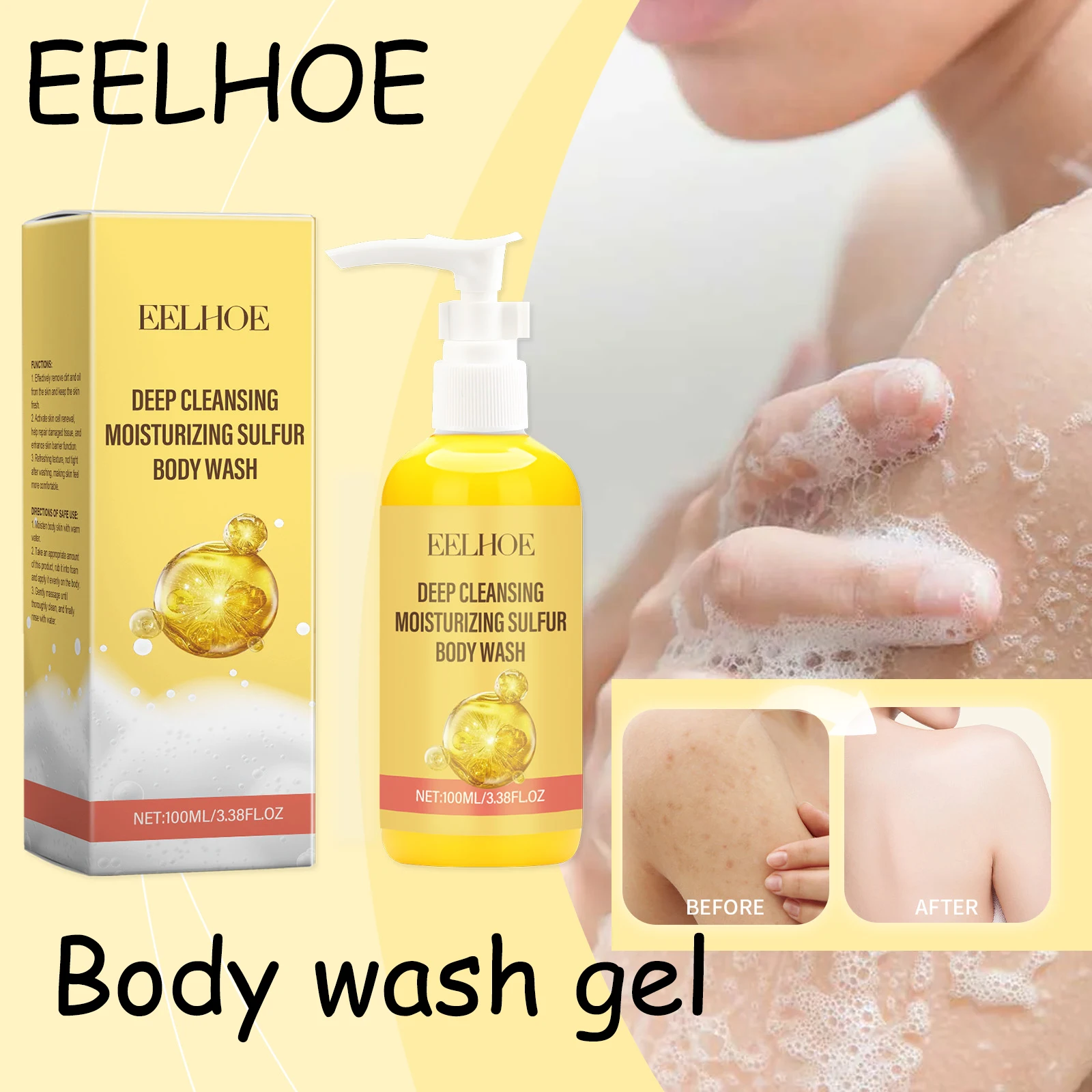 

EELHOE Aloe Vera Body Wash Gel Deeply Cleaning Body Dirts Improve Skin Texture Acne Treatment Moisturizing Body Bathing Gel