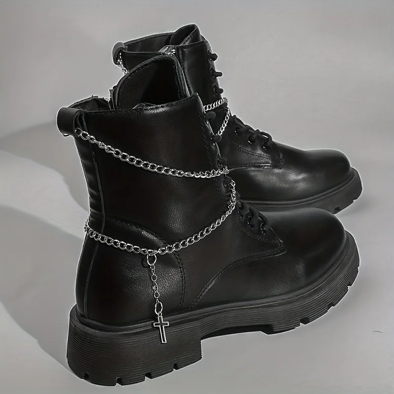 Two Y2K punk-style cross pendants for double-layer shoe decorations, suitable for daily wear and as gifts for Halloween