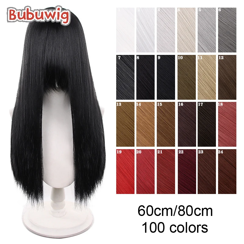 

Bubuwig Synthetic Hair 60cm 80cm Long Straight Cosplay Wigs 100 Colors Pure Color Fashion Anime Halloween Cos Wig Heat Resistant