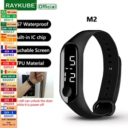 RAYKUBE M2 13.56mhz IC Card Waterproof Black Smart Wristbands Bracelets Smart Watch for Door Locks Small and Easy To Carry