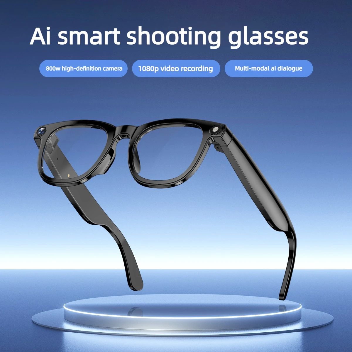 

2026 AI Smart Glasses 8MP Camera Audio Video Recorder Smart Recognition Real-time Translation Bluetooth Call Glasses for iOS And