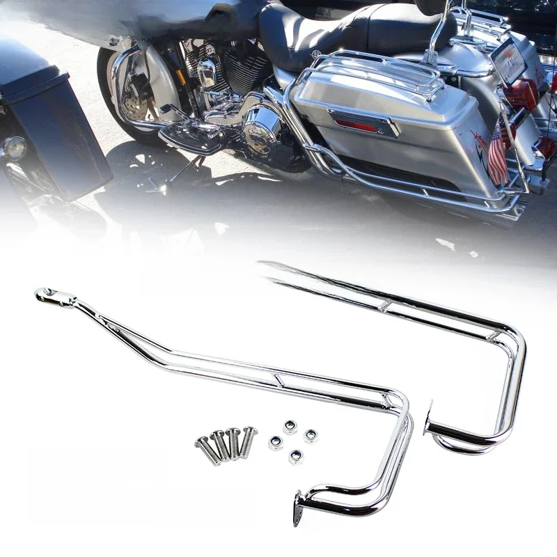 Motocyklowe chromowane ochraniacze na sakwy do Harley Touring Road King Electra Glide Ultra Classic Street Glide CVO Limited 09-13 — zdjęcie 2