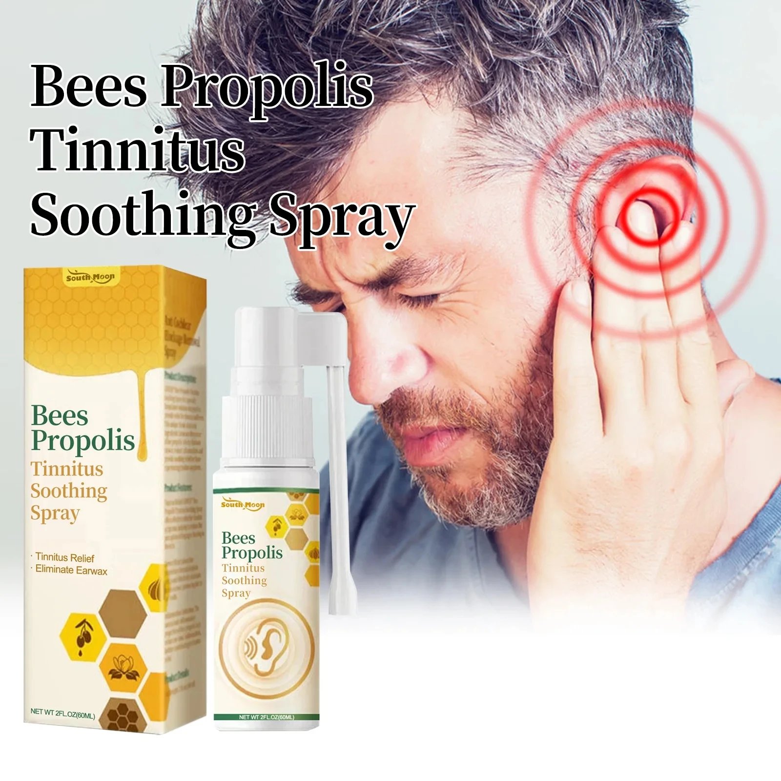Tinnitus Relief Spray Treatment Deafness Ringing Buzzing Relieve Ear Pain Itching Anti Headache Prevent Hearing Loss Health Care