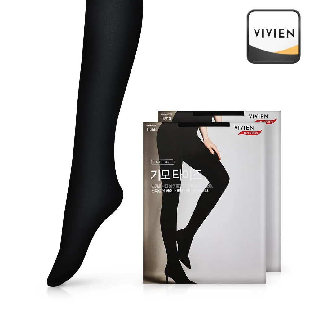 [Vivien] 1 + 1 winter fleece tights 100D TS5018_ML _ Black