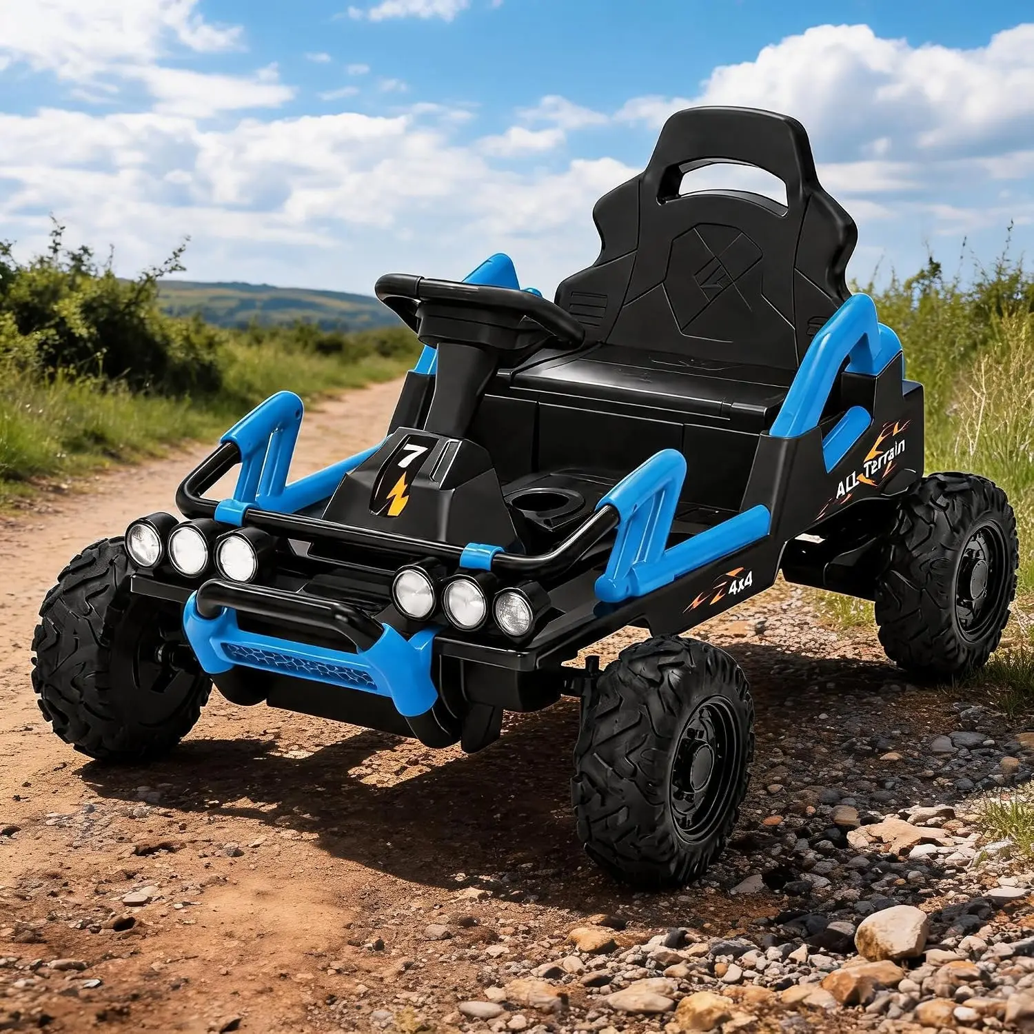 12V Kids Iron‑Frame Ride‑On Car, 2×550# Motors,7AH Battery & Charger, Pre‑Paired Remote Control, Plastic Seat EVA Tires, US Full‑Environment‑Friendly, Multi‑Color Optional Children Outdoor Gift