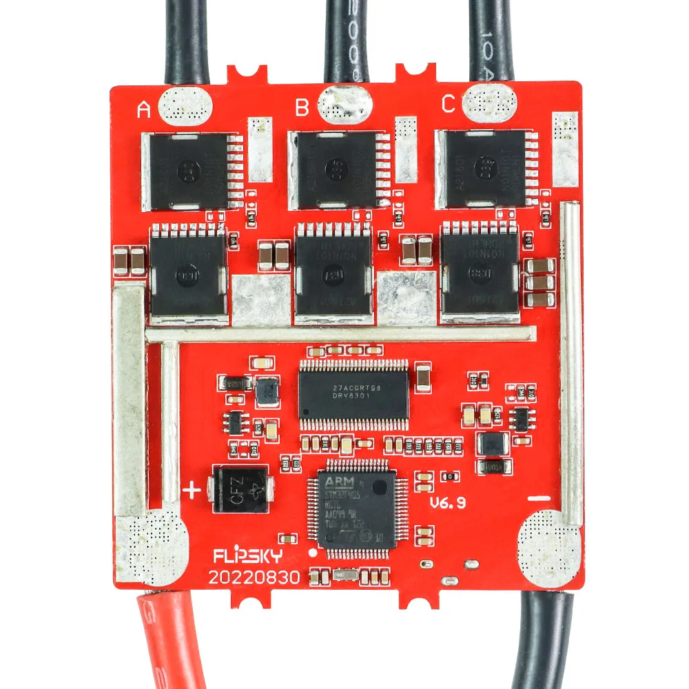 The FLIPSKY FSESC6.9100A speed controller for electric bicycles is based on VESC6.6 and has an aluminium anodized radiator for b