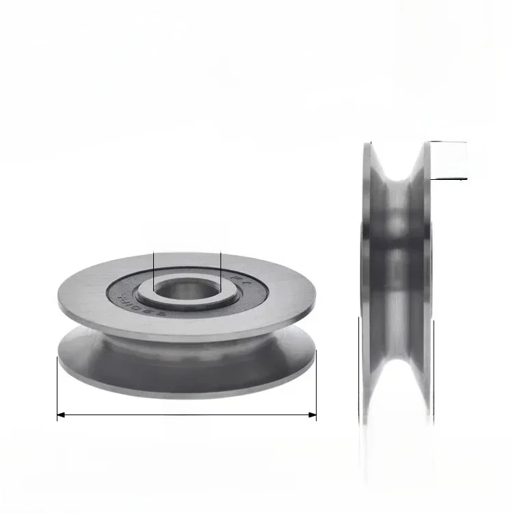 Roulements en acier à roulement 6301RS, rainures en U à fond rond en V, poulie de 5cm, roue de guidage de 6mm, rouleau de câble métallique, 1 pièce, 12x50x13mm