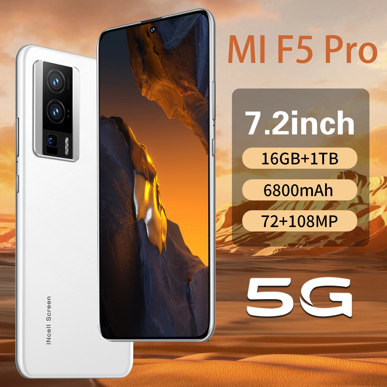 

2025 New Hot MI F5 Pro Original Intelligent 5g Dual Card Dual Standby Android 13 System 6800mAh Global Version Battery