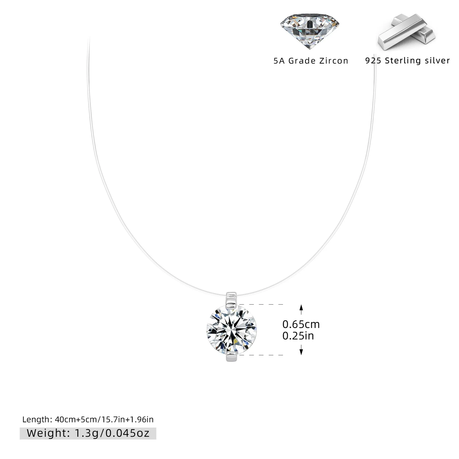 

S925 Стерлингового Серебра Русалка Слеза Муассанит Ожерелье Невидимая Цепочка Элегантное Колье для Женщин Роскошные Ювелирные Изделия Подарок