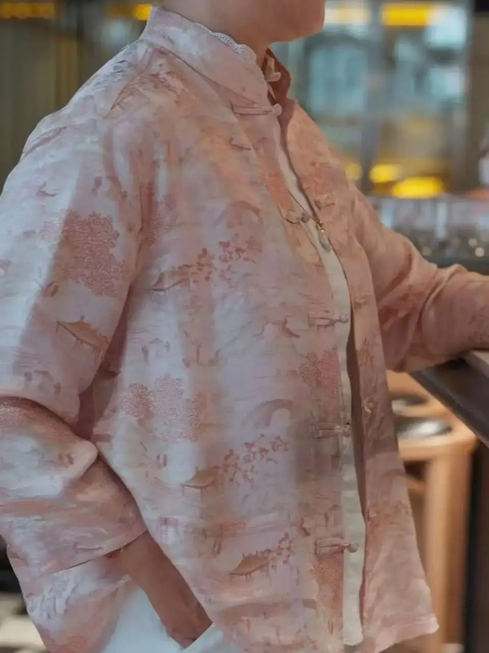 豪華な中国風のシルクジャケット（結び目付き）