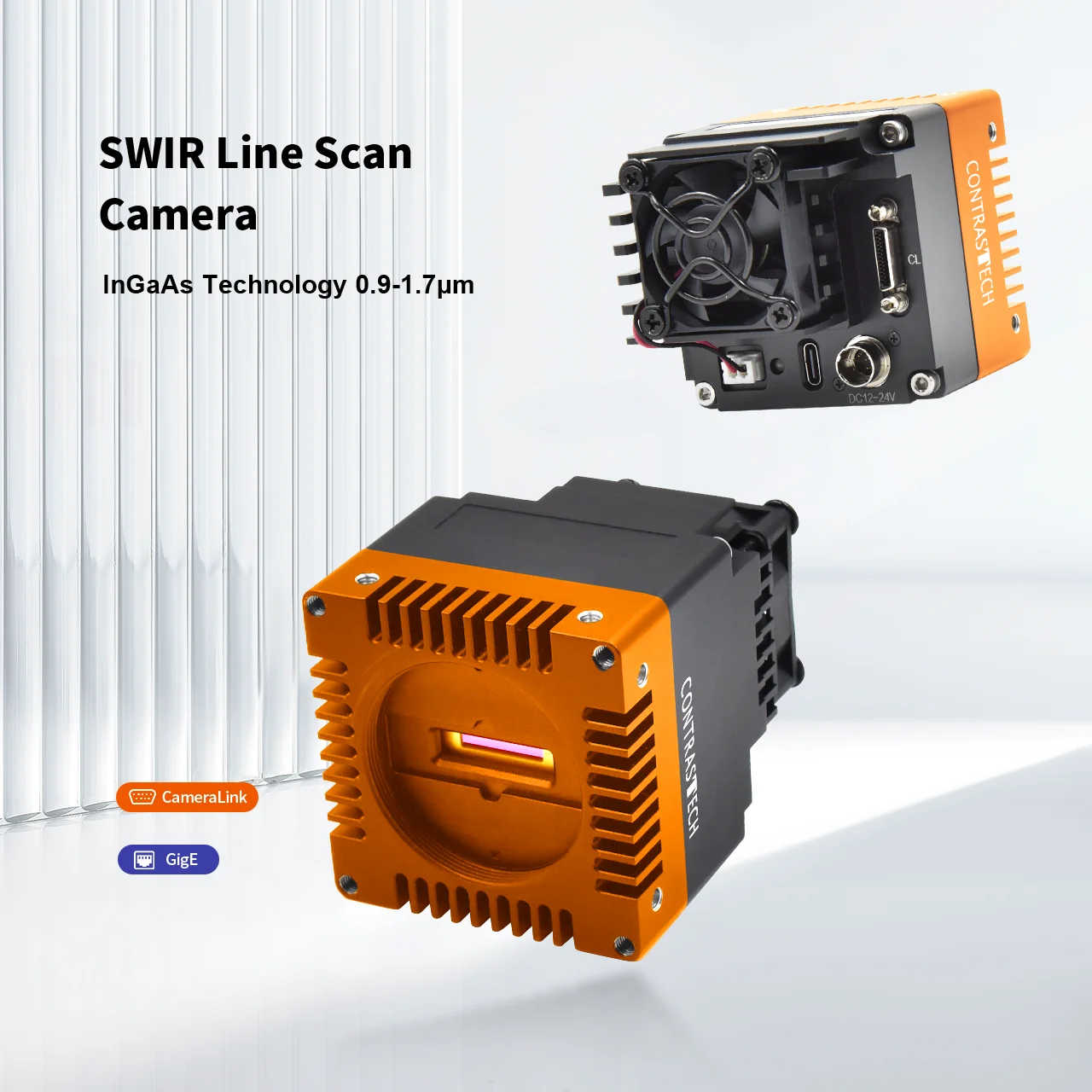 InGaAs SWIR 512 Line Scan Camera 900-1700nm Shortwave Infrared GigE CameraLink Camera For Industrial Vision Fog Detection Lynx