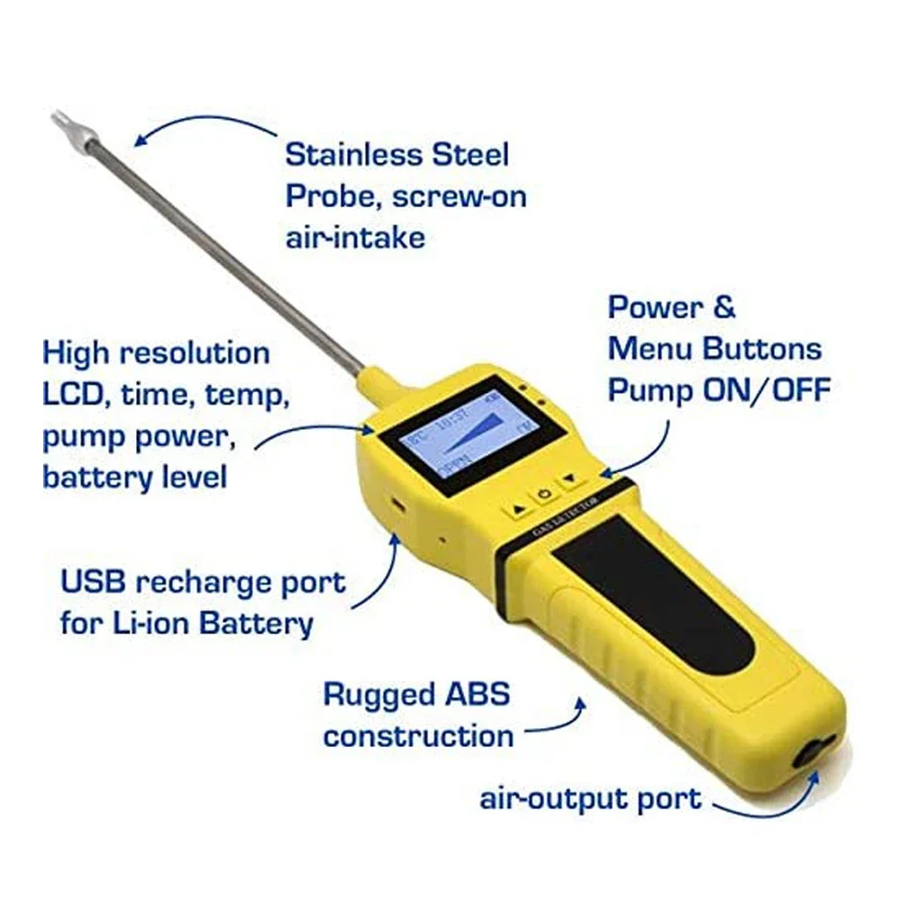 Imagem -02 - Dispositivo Portátil do Amostrador do Gás da Indústria Carregamento Digital Bomba Externa Inteligente Suporte All Gás Sampler