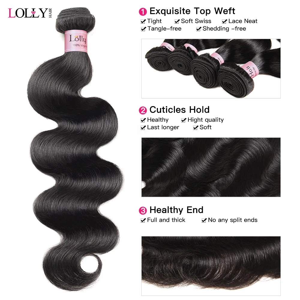 اسكيمو 2x6 إغلاق فراق عميق مع حزم الجسم موجة حزم الشعر البشري مع إغلاق وصلات شعر خام للنساء الجزء الأوسط #4