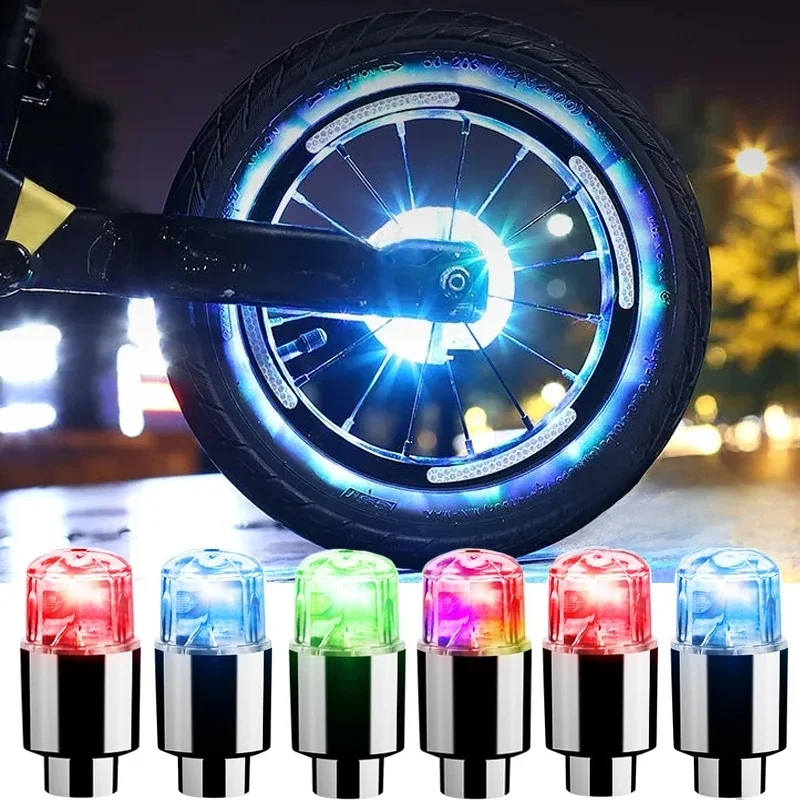 AliExpress Universal Car Bicycle LED Bulb Tire Light Motorcycle Bicycle Neon Valve Cover Lights Tire Colorful Flashing Lamp Ambient Light