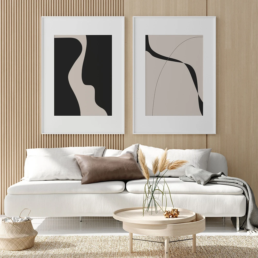 

Абстрактная Минималистичная Художественная печать, плакат для рисования, бежевый и фотообои, современные настенные картины для гостиной, домашний декор