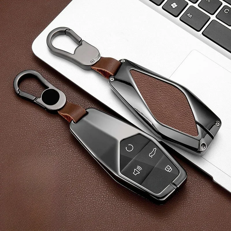 Zinc Alloy Leather Car Key Case Cover for MG ONE 2022 2023 2024 for MGONE Car Key Case Cover Fob Holder Keychain Accessories