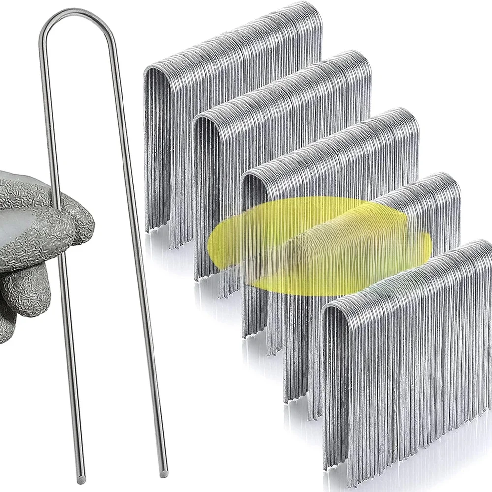 Agrafes de jardin de type U, piquets de tube de clôture robustes, broches Sod, pointe de paysage galvanisée pour maintenir les pelouses, barrière, clou de sol