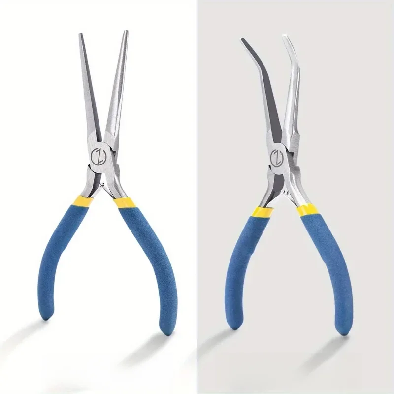 Mini pinces à nez aiguille de 6 pouces, 2 pièces, avec poignées confortables, ensemble de 2 pinces à long nez pour l'artisanat fait à la main