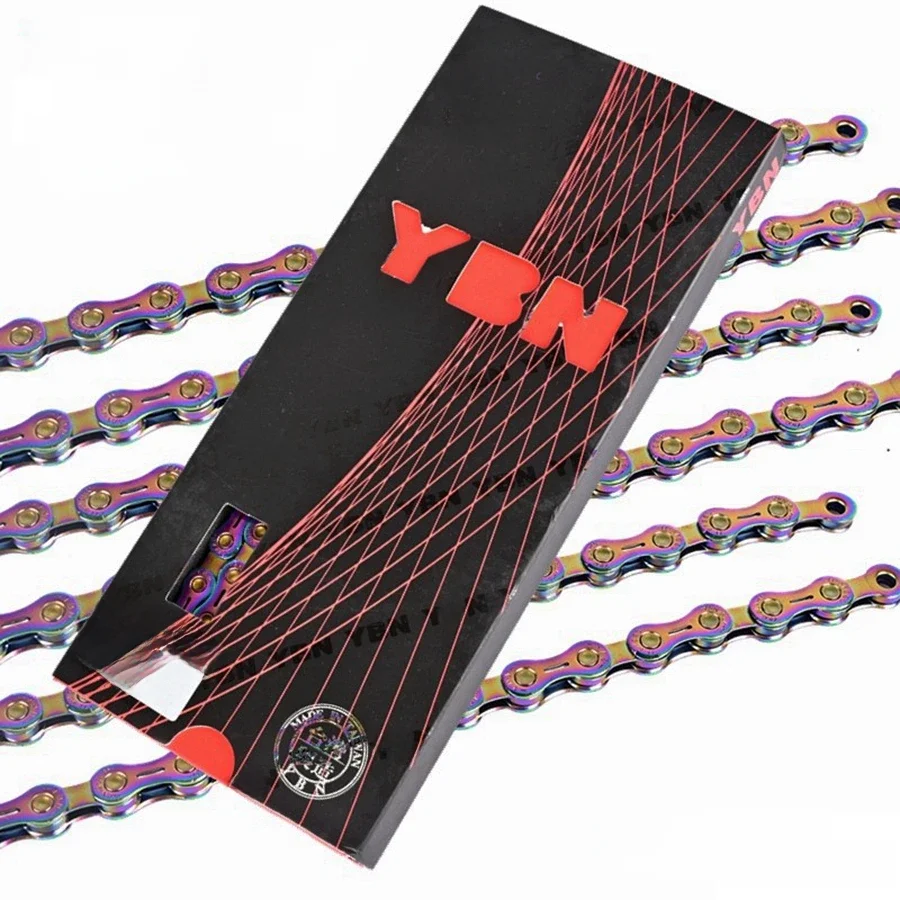 AliExpress NONE YBN Bicycle Chain Ultralight Black Gold Silver Half All Hollow 10 11 12 Speed Chain MTB Mountain Road Bike Chain for Shimano