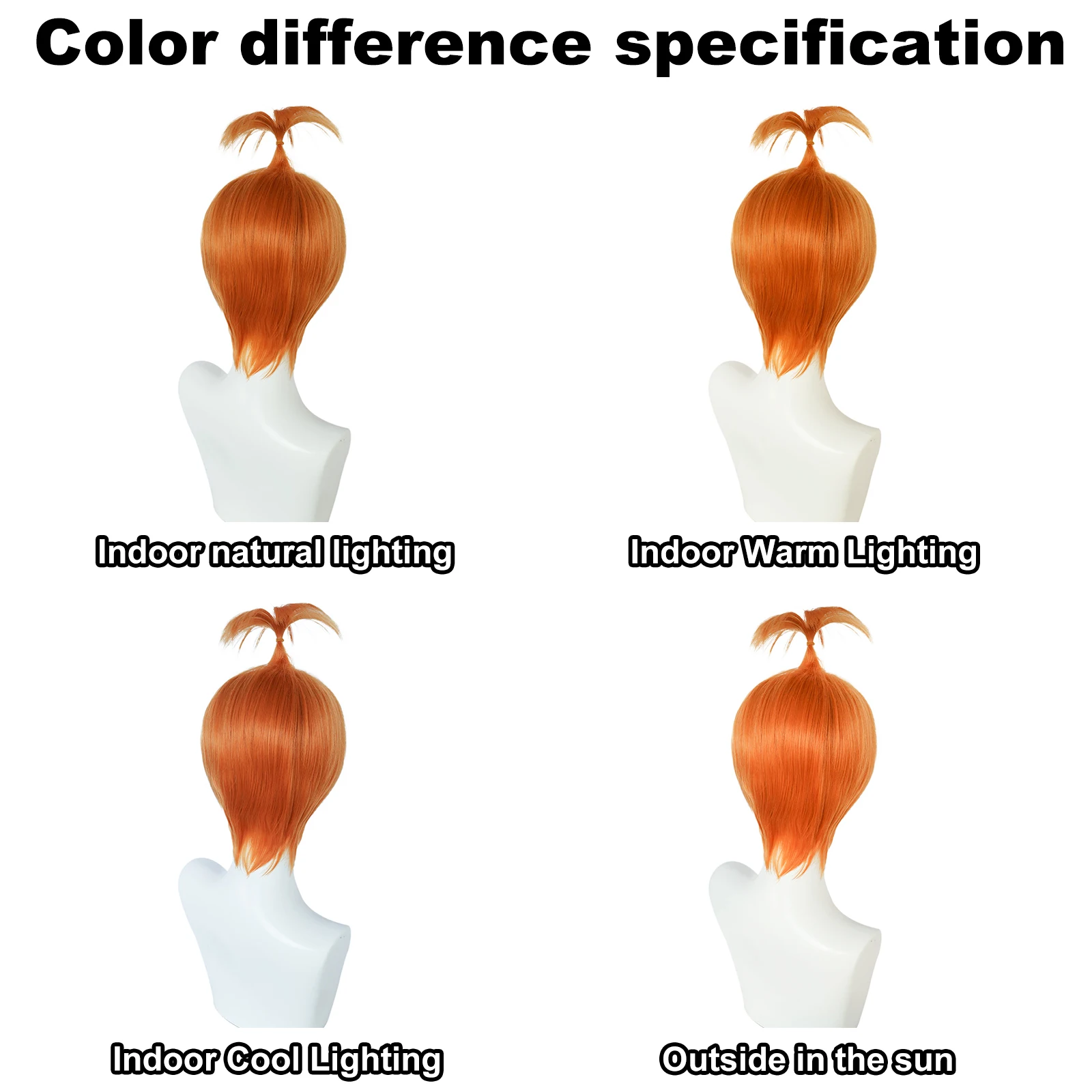 Synthetic Short Straight Sky-high braid Orange Cosplay Wig for Halloween Carnival Comic Exhibition