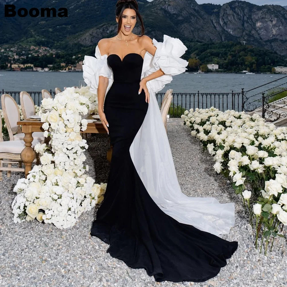 

Booma Saudi Arabia Mermaid Evening Dresses Detachable Train Formal Occasion Dresses Floor Length Party Gowns Dubai Customized