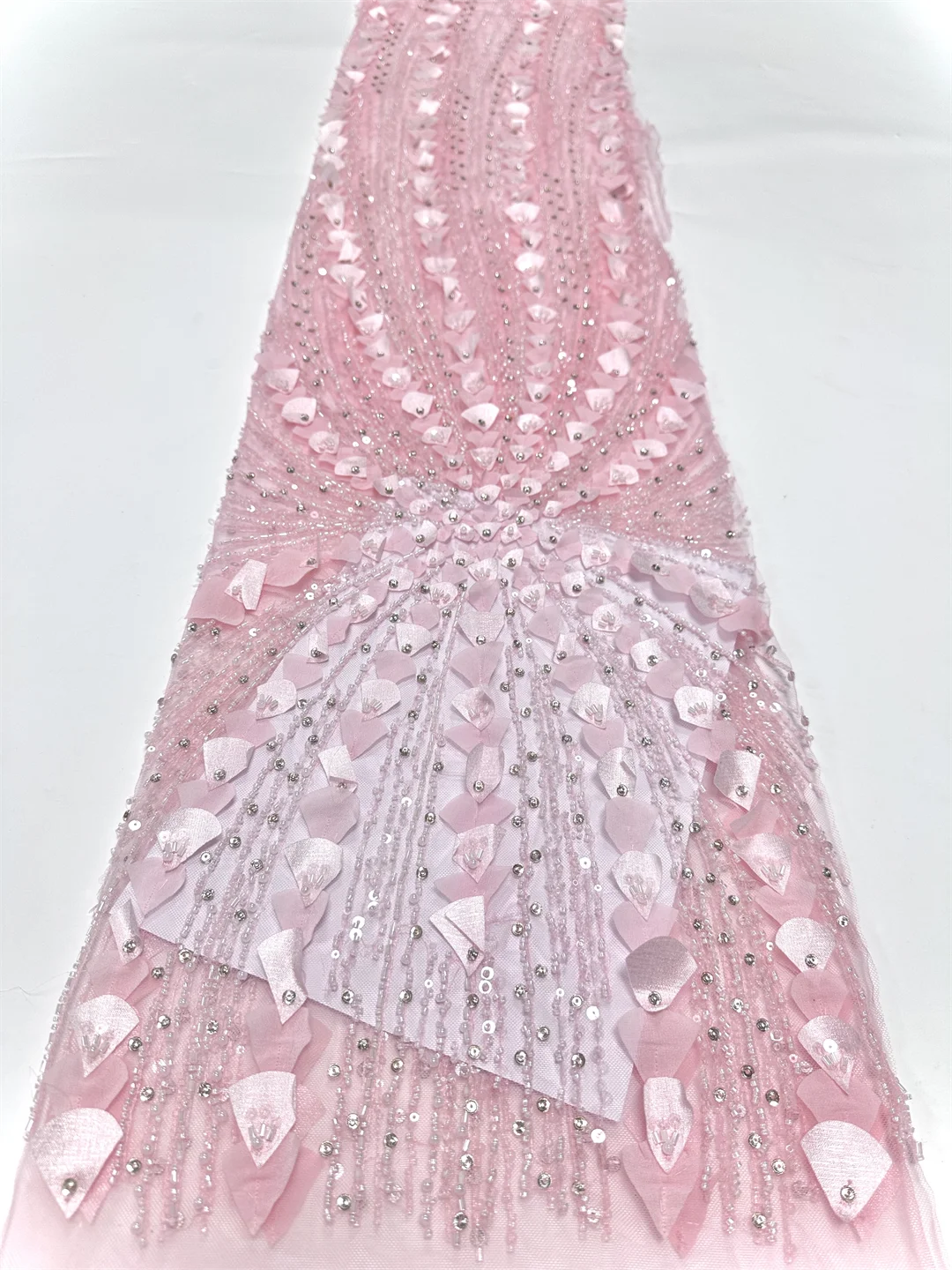 Изысканный 3D африканский бисер, сверкающий жемчуг, французский тюль, кружевная ткань, 2025, нигерийская вышивка для женщин, свадебное вечернее платье Изысканный 3D африканский бисер, сверкающий жемчуг, французский тюль, кружевная ткань, 2025, нигерийская вышивка для женщин, свадебное вечернее платье