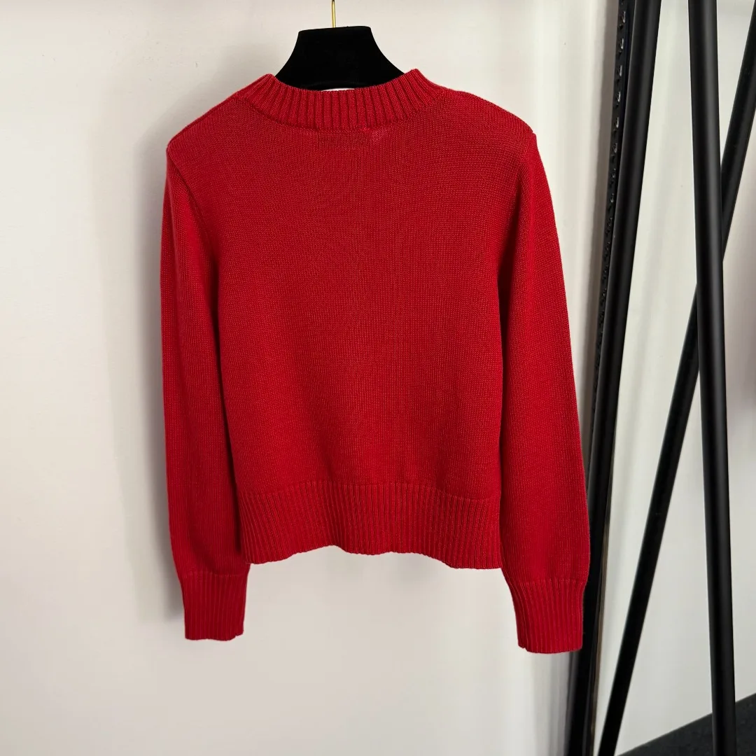 

25 Autumn/Winter New Round Neck Letter Knitted Shirt Women's Trendy Casual Long Sleeve Hoodie Top