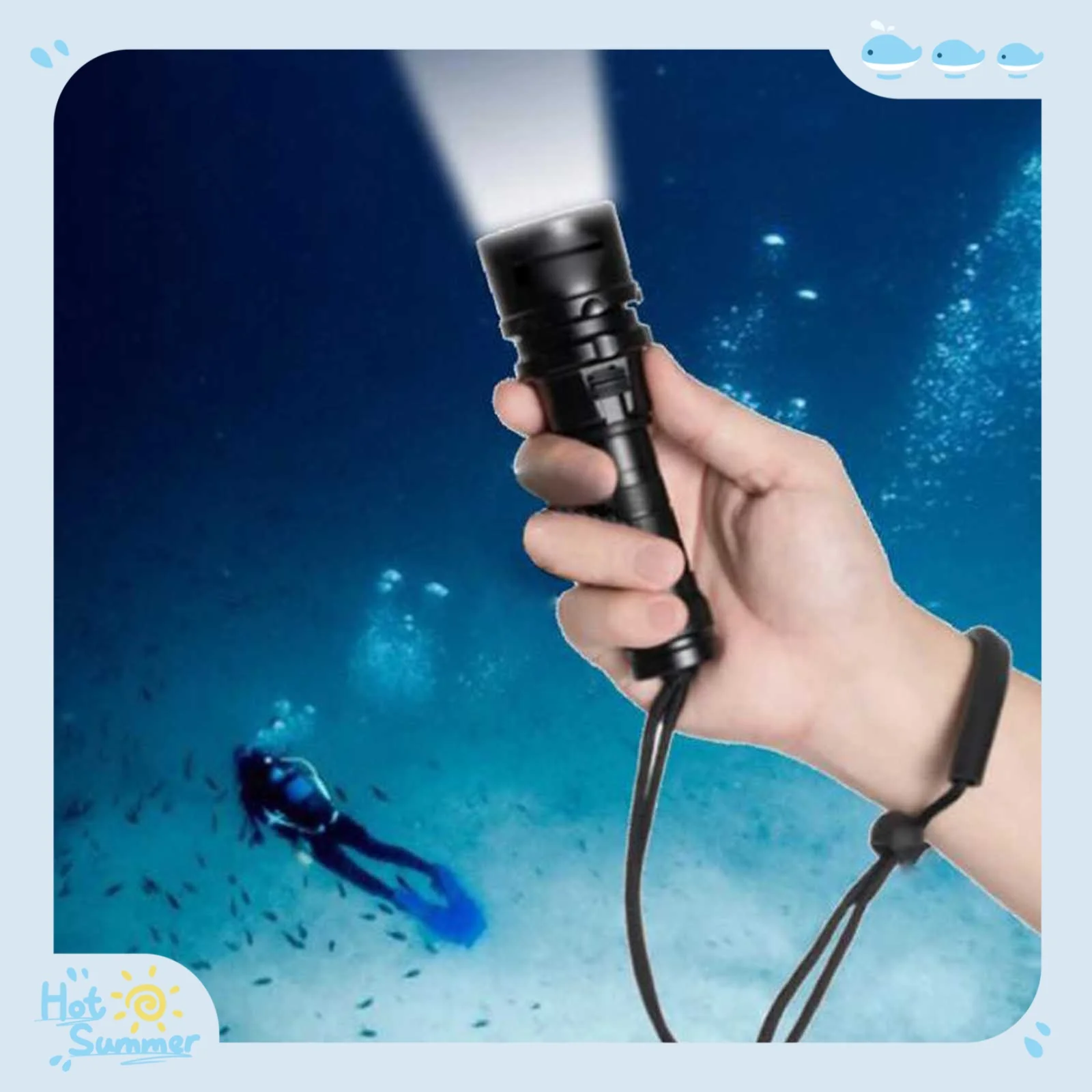 

Ремешок для подводного плавания с аквалангом, фонарик для подводного плавания, ремешок на запястье, регулируемый ремешок для дайвинга, аксессуары для кемпинга и пешего туризма