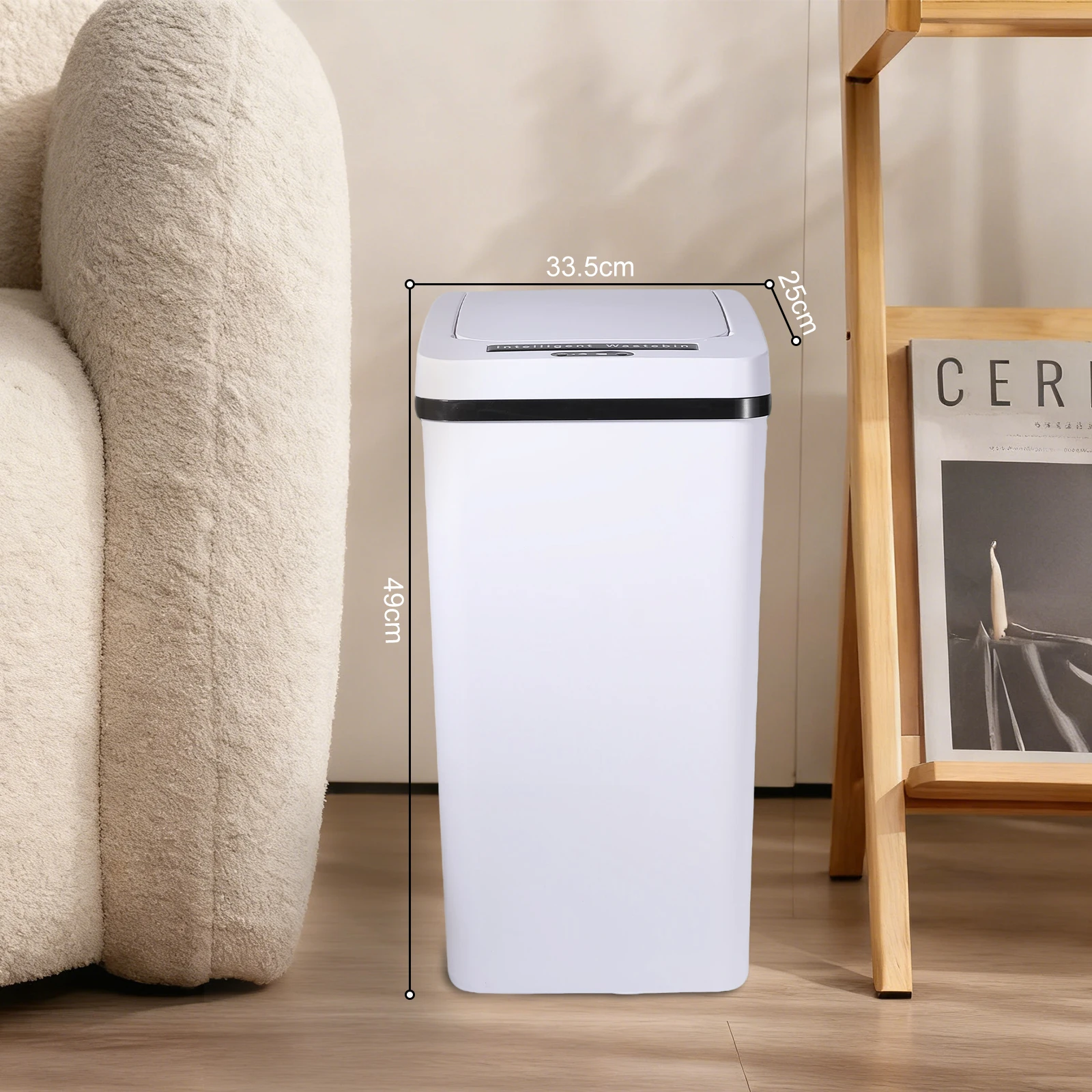 35L Wiederaufladbarer Intelligenter Sensor-Mülleimer mit Berührungsloser Automatischer Schließfunktion für Badezimmer, Haus, Büro, Großer Medizinischer Abfalleimer