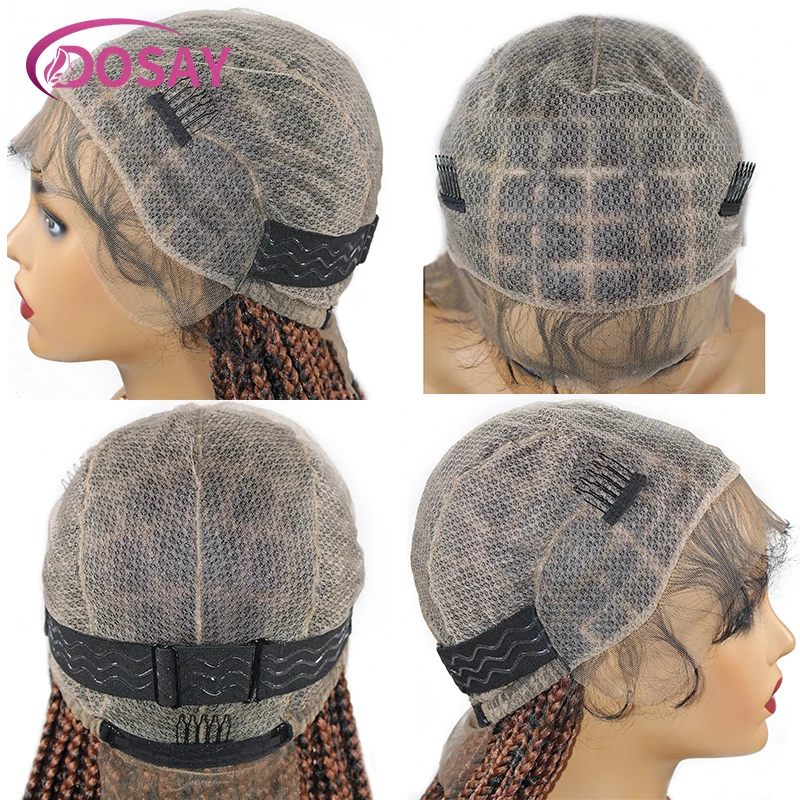 Synthetic Wigs Transparent Full Lace Front Black Braid Wig Full Criss Cross Braids Dosay Lace Wigs Braiding Hair Durable