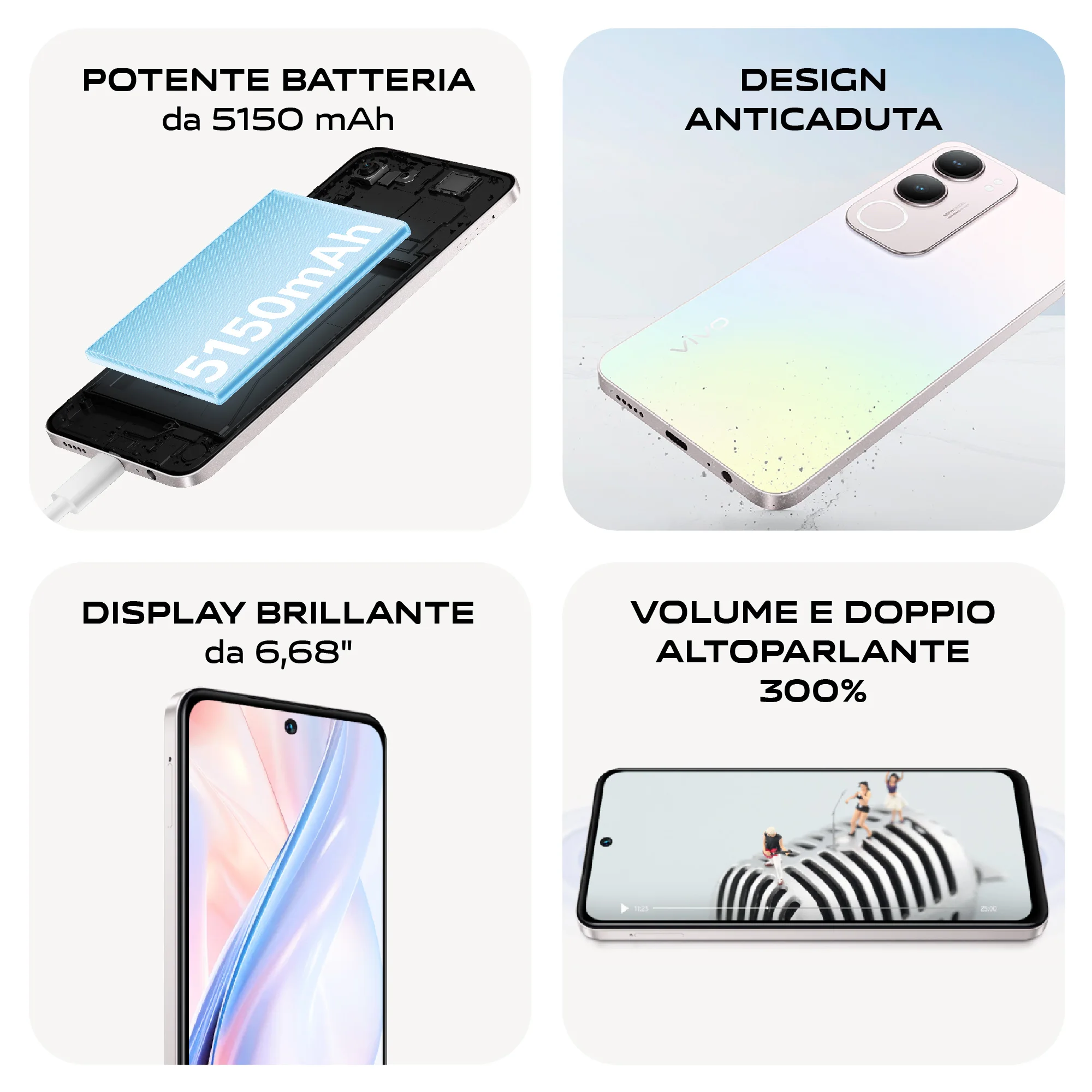 هاتف Vivo Y19s الذكي 6 + 6GB RAM 128GB ROM Camerafone 50MP AI الوضع الليلي 6.68 W شحن سريع بطارية 5150 mAh NFC ثنائي الشريحة ضوء ديناميكي، IP64 #3