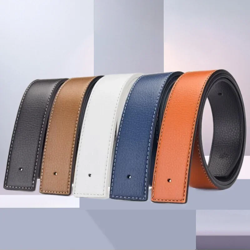 NOWA luksusowa marka LIJIJIARU Paski męskie Wysokiej jakości klamra męska Pasek z prawdziwej skóry Pasek Ceinture, bez klamry 3,8 cm — zdjęcie 2