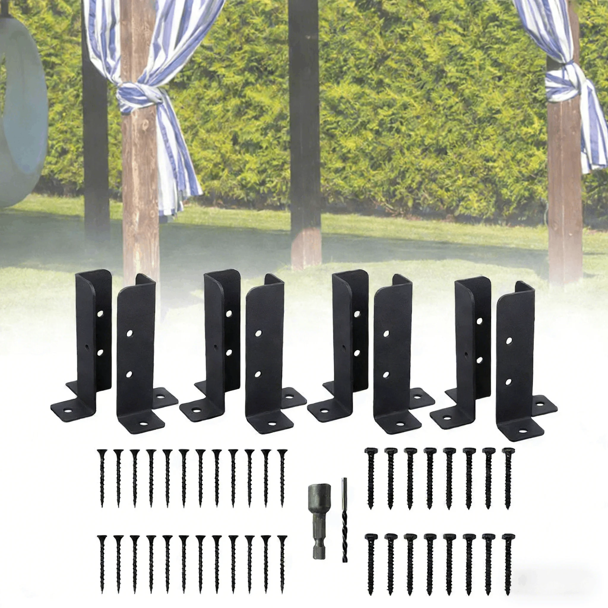 Deck Post Anchor Base Brackets Post Brackets Terrace Support Base Brackets for Deck Railing Courtyard Outdoor Gazebos Patio