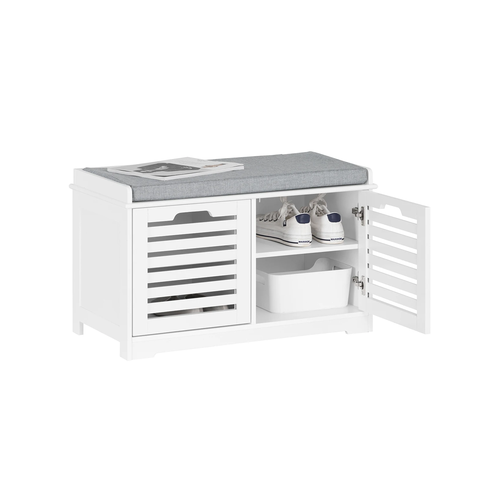 SoBuy FSR23-II banco para zapatos con asiento, armario, banco con almacenamiento, asiento para zapatos, cómoda, Zapatero con banco