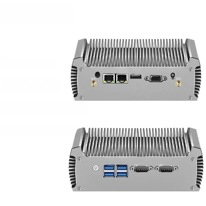 Lüfterloser Industrie-Mini-PC, Dual-LAN, 2*COM, RS232, Core i5 5200U, i3 5005U, Celeron 2955U, DDR3L, WLAN, unterstützt Linux Ubuntu Computer