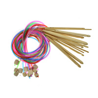 12pcs 120cm Carbonized Bamboo Knitting Needles Set 3mm-10mm Handmade Weave Crochet Hooks DIY Sweater Needles Knitting Tool Kit