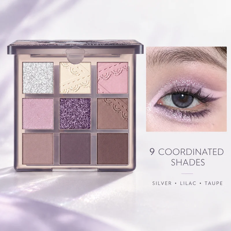 K'APEINE 9 Colors Smoky Lilac Eyeshadow Palette Purple Glitter Shimmer Matte Eye Shadow Makeup High Pigment Blendable Cool Toned gallery 3