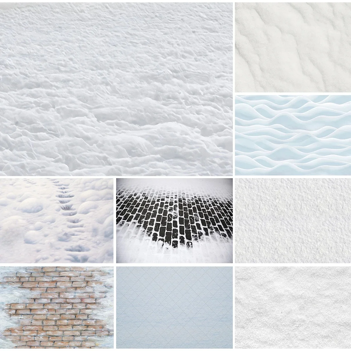Winter Snow Floor Backdrops Kids Adult Photocall Child Baby Photo Snowflake Brick Wall Snowy Backgrounds — zdjęcie produktu 7