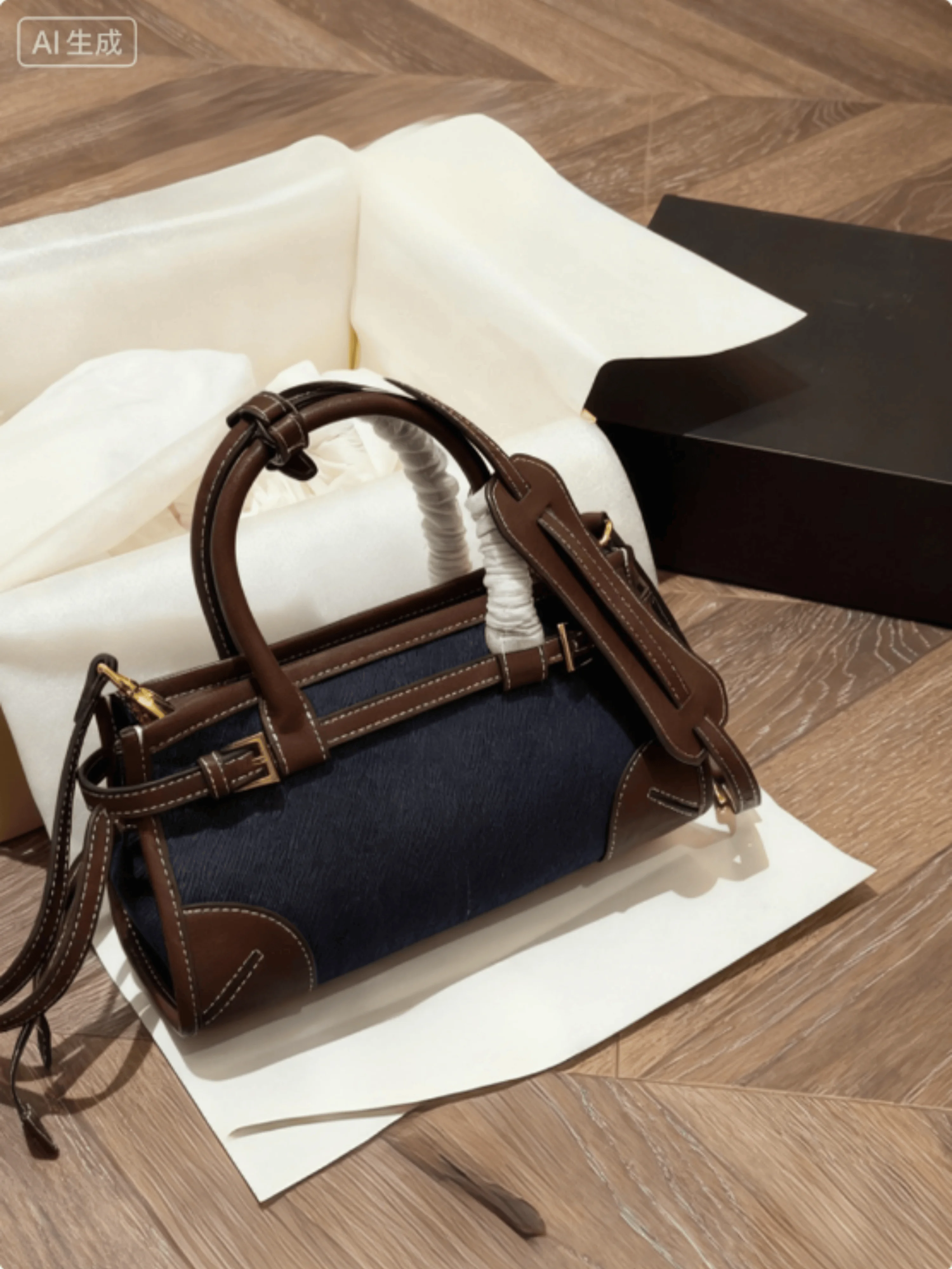 

2025 женская сумка, осенняя новая модная классическая ретро джинсовая универсальная прочная женская сумка 24*13 см