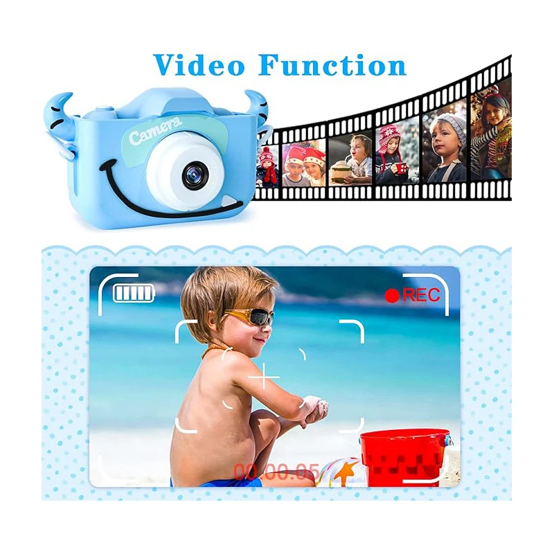 Appareil photo numérique avec vidéo pour enfants, jouets pour tout-petits, fête de Noël et d'anniversaire, garçons et filles, 6 ans, 7 ans, 8 ans, 9 ans, 10 ans, 11 ans, 12 ans