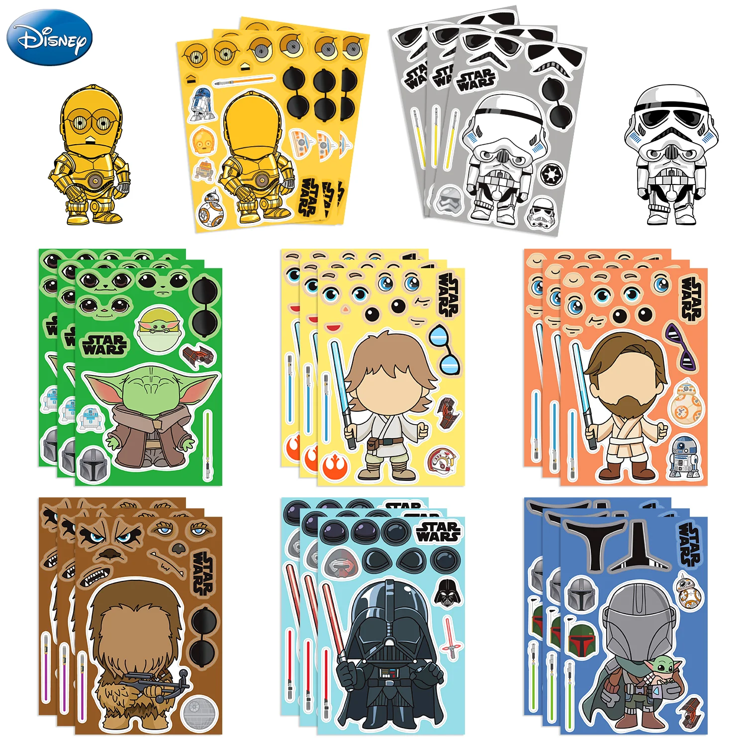 8 24PCS Star Wars Collection Stickers For Scrapbook Diary Laptop Luggage Skateboard Graffiti Decal Fun Classic Toys