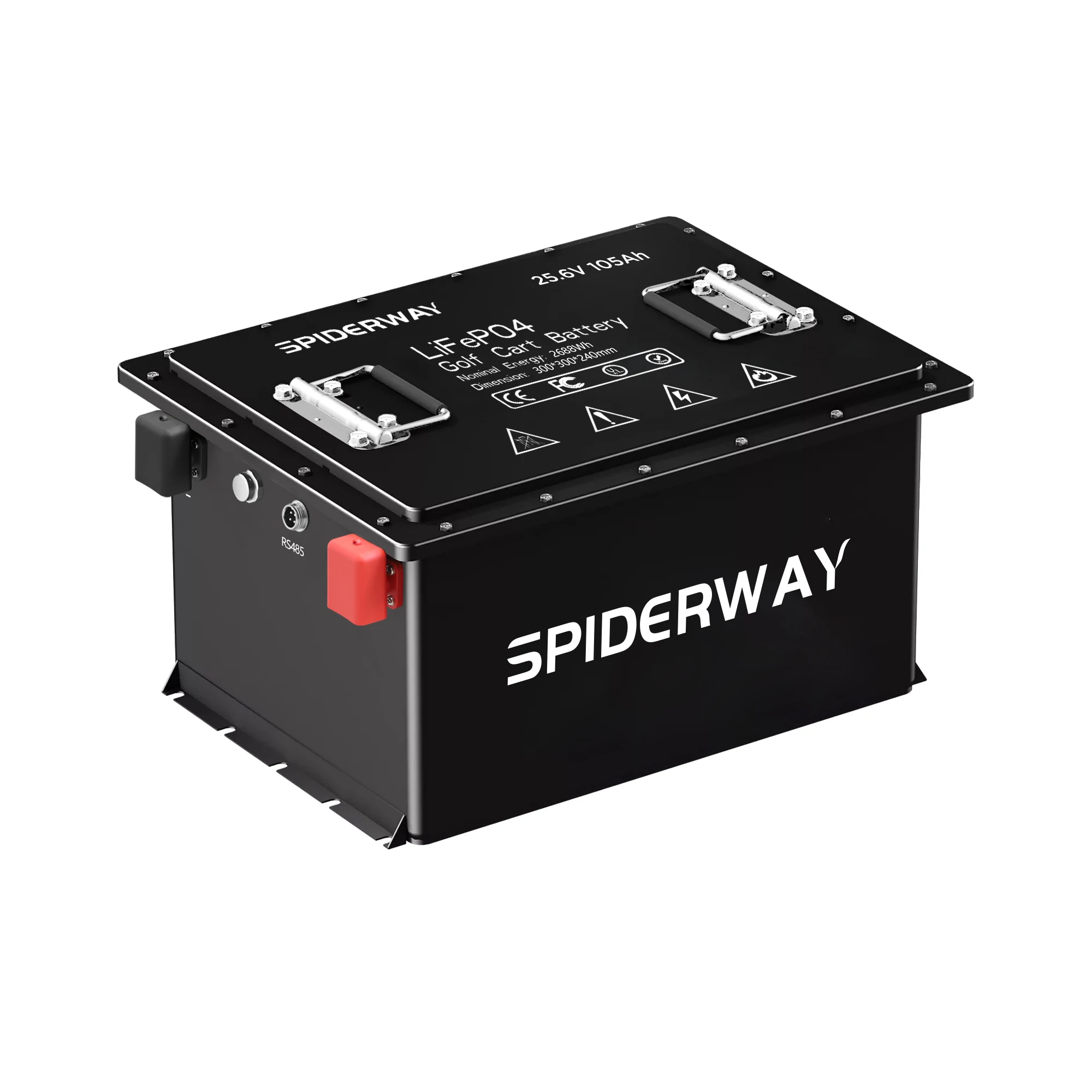 24 V (25,6 V) 105 Ah LiFePO4-Lithiumbatterie mit Ladegerät für Marine-RV-Bodenschrubber max. Lastleistung 6,45 kW über 3500 Zyklen
