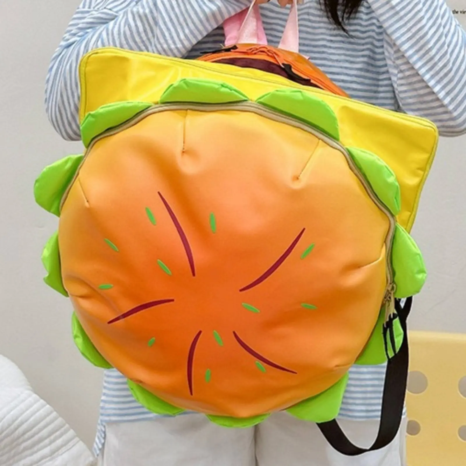 Hamburger Backpack Cute Cartoon Burger Bag Large Capacity Cartoon Backpack for Parents for the Whole Family, Teens, Shopping, Sc