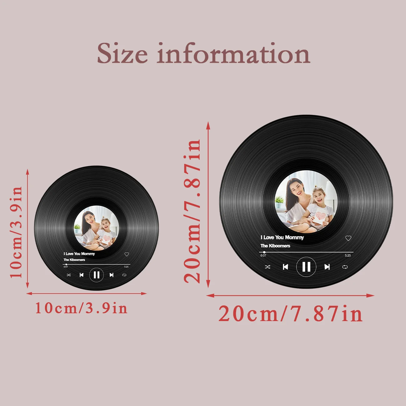 Custom Vinyl Record Photo Plaque, Personalized Music Album Decor with Picture Text for Couple Gift