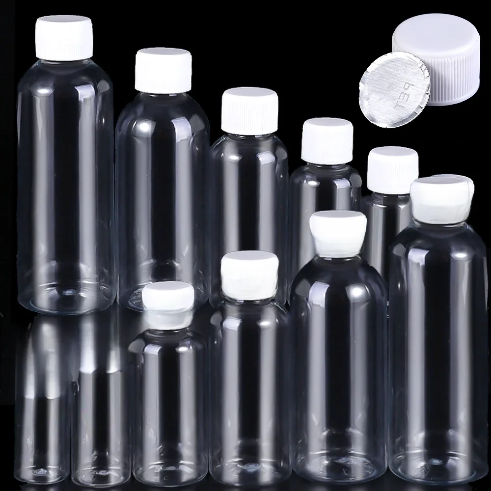 Bouteille en plastique transparente rechargeable à petite bouche, flacons d'échantillon portables, conteneurs cosmétiques pour crèmes de Lotion, 1/5/10 pièces