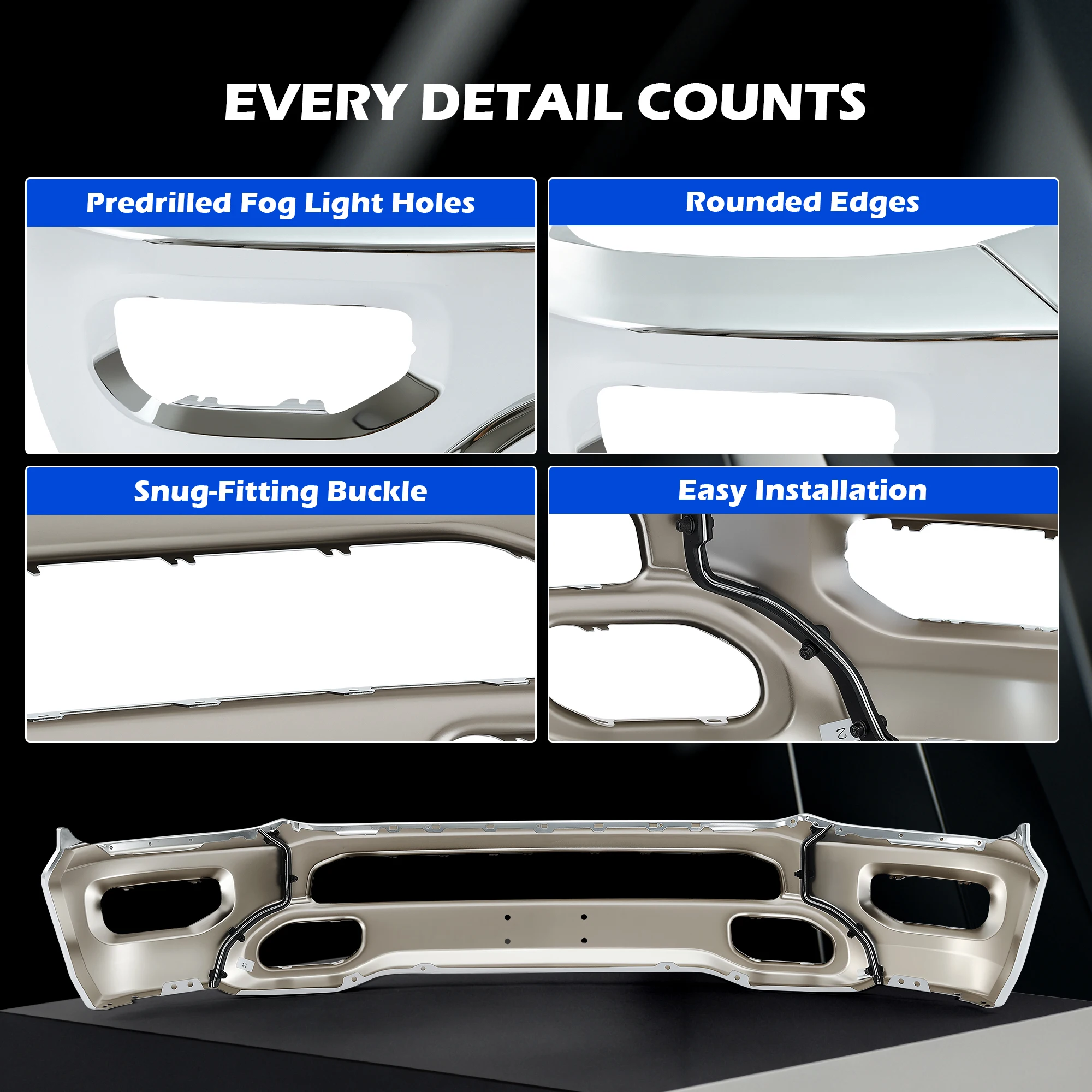 الكروم الصلب غطاء المصد الأمامي قضيب الوجه ل 2019 2020 2021 2022 2023 2024 دودج رام 1500 لاقط سبليت نمط