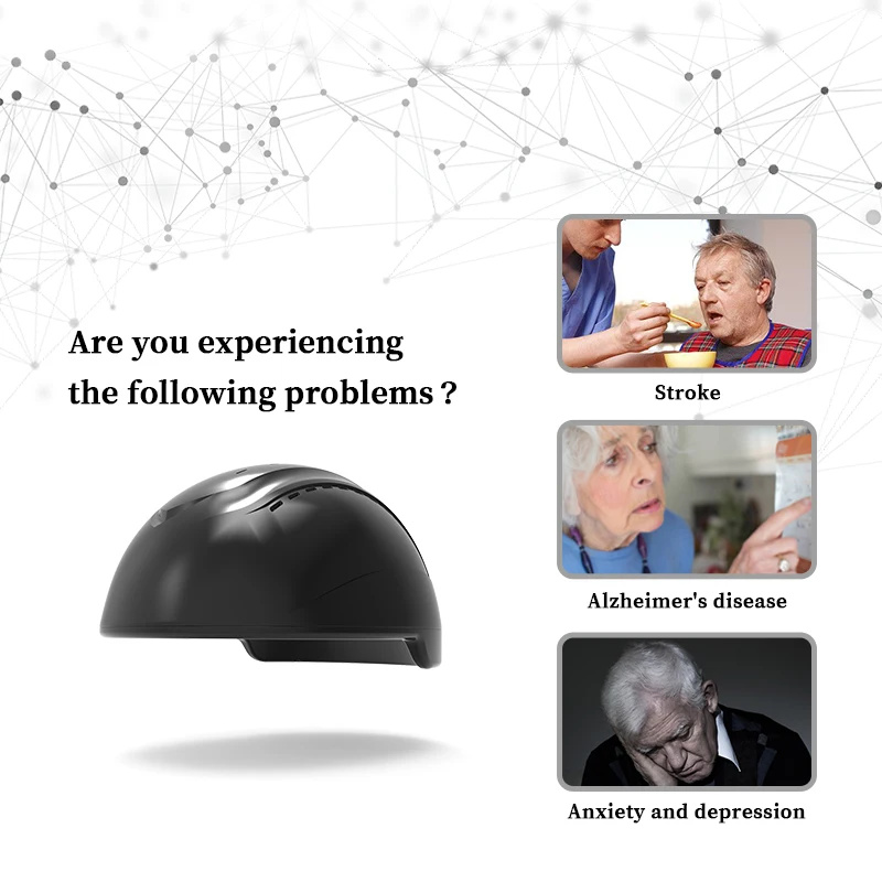 Photobiomodulation Brain Helmet 810nm Infrared Led Light Therapy Machine for Brain Recovery, and Mental Well-being